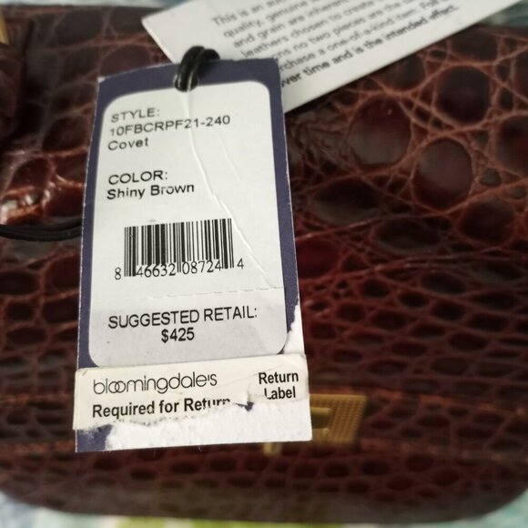 Rebecca Minkoff Leather Covert Convertible Satchel Shiny Brown Color NWT $425 - Picture 9 of 15